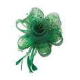 thumbnail image 2 of Guardurnaity Clip mezclado de plumas de malla de flores para mujer, tocado fácil de peinar y usar, diadema de plumas de flores Accesorio para el cabello verde, 2 of 6
