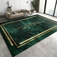 thumbnail image 2 of Emerald-Green Area Rugs, Gold-Lined Apartment Carpet, Bedroom Rug Non-Shedding Easy Cleaning with Backing Apply to Office Family and Pet,3'x5', 2 of 6