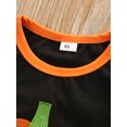 thumbnail image 5 of Toddler Baby Girls Halloween Clothes Outfits Long Sleeve Pumpkin Printed Top and Pants 2pcs Set, 5 of 6