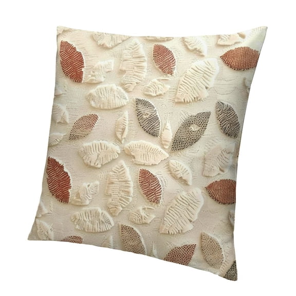 BANET  Soft Plush Short Wool Velvet Decorative Throw Pillow Covers with Flower Pattern Cushion Covers - Couch Sofa Pillow Covers for Living Room 12x12in