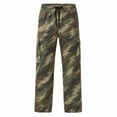 thumbnail image 4 of uvwlwu Mens Outdoor Camo Long Trousers Loose Fit Drawstring Waist Multi Pocket Casual Streetwear Cargo Pants,XXL, 4 of 5