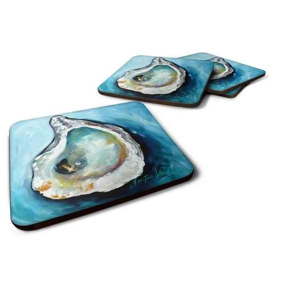Carolines Treasures MW1332FC Oyster J Mac Foam Coaster Set of 4 3 1/2 x 3 1/2 multicolor