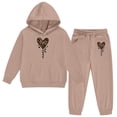 thumbnail image 5 of oqasdz Valentine's Day Girls Sweatsuit Hooded Leopard Heart Print Sweatshirts and Joggers Pants Outfit With Front Pockets For Casual Sports Wear Tracksuit, 5 of 6