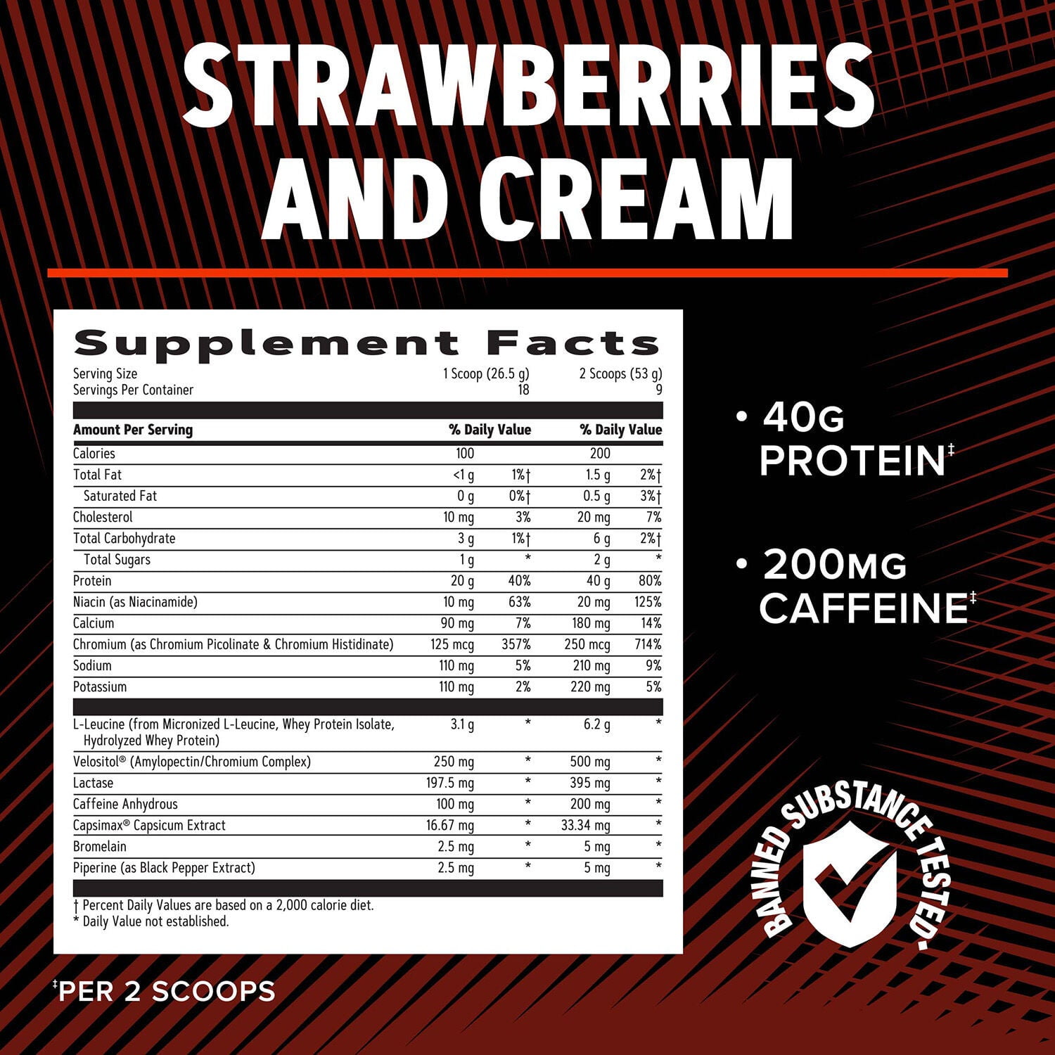 GNC AMP Wheybolic Ripped Clinically Proven Protein Powder & Thermogenic Protein Supplement, Strawberries and Cream, Increases Muscle Strength & Size, Calorie Burn, Energy & Endurance, Caffeine, 40g