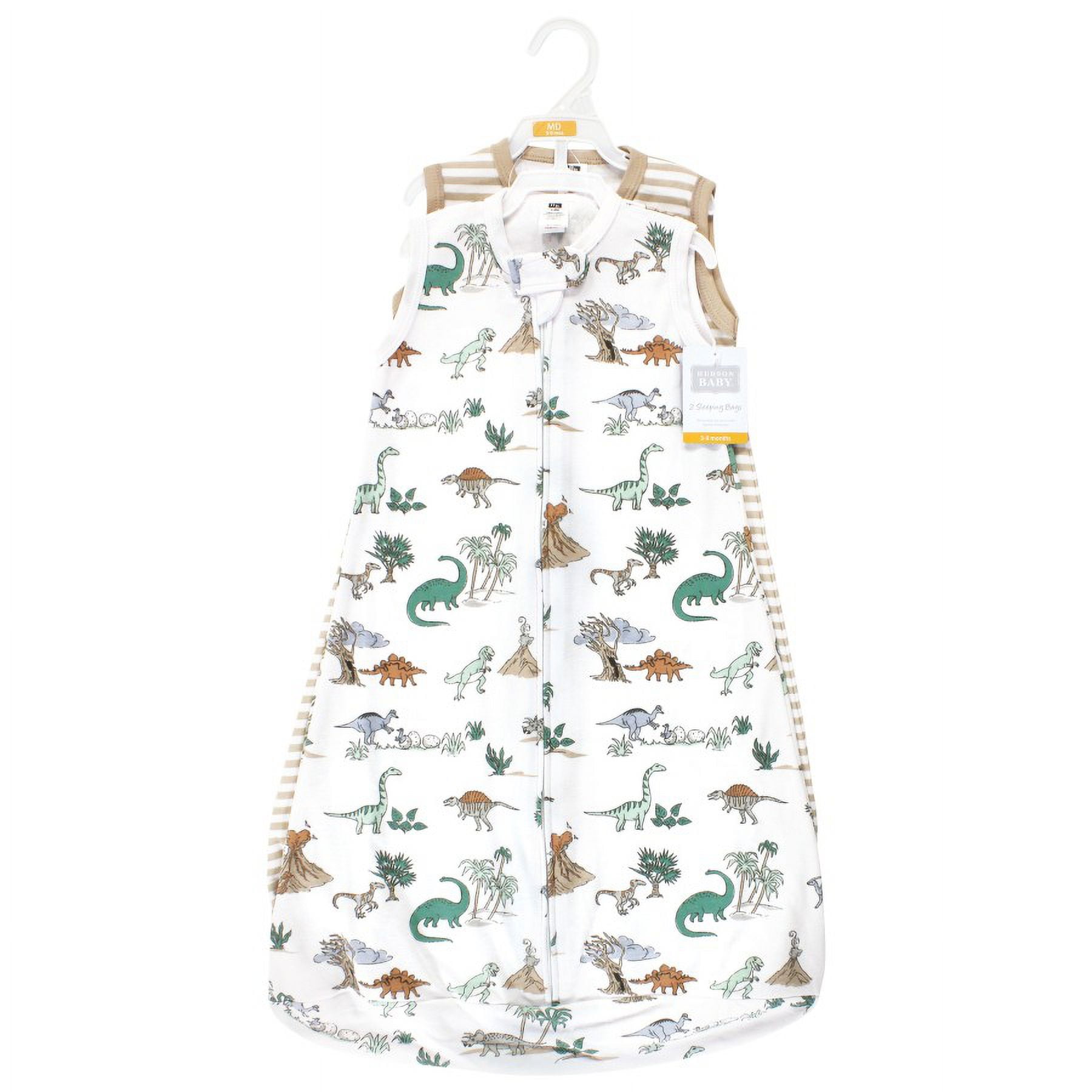 Hudson Baby Cotton Long-Sleeve Wearable Sleeping Bag, Sack, Blanket, Boy Dino World Sleeveless, 18-24 Months