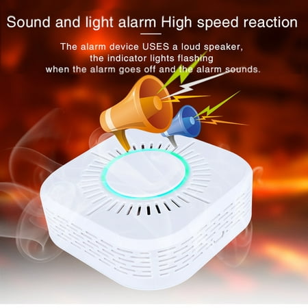 360° Large area Sensor Smart Photoelectric Smoke and Fire Heat Sensor Detector Sound Light Alarm Battery-Operated Photoelectric Fire Dector/Alarm (9V Battery) Kitchen Home