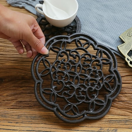 

Jiebobao Insulated Cup Pad Wide Application Iron Hollow Anti-scald Place Mat for Home