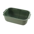 thumbnail image 2 of Cesta de drenaje telescópica multifuncional para utensilios de cocina con asas ajustables Verde, 2 of 7