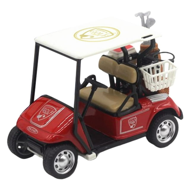 Mini carrito de golf a escala 1:36, juguetes para coches, juguetes para empujar y avanzar, con tracción por fricción. Rojo