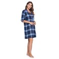 thumbnail image 3 of Ashford & Brooks Women's Flannel Plaid Sleep Shirt Button Down Nightgown, 3 of 3