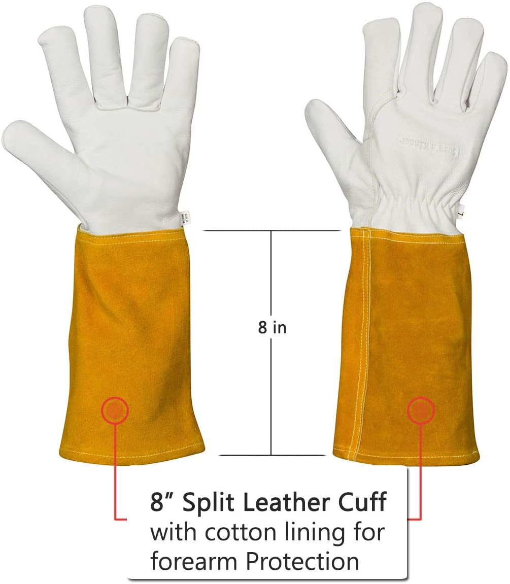 Animal Handling Work Gloves - For Falconry, Dog, Hawk, Cat, Bird and Raptor Handling - Anti Scratch Leather and Kevlar (XS)