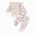 thumbnail image 5 of YIWULA Toddler Baby Girl Halloween Outfit Pumpkin Crewneck Sweatshirt Long Sleeve Shirt Pants Newborn Fall Clothes(18-24 Months,Pink), 5 of 6