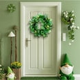 thumbnail image 4 of 20 Inch St. Patrick's Day Wreath for Front Door - Artificial Shamrock Mesh Wreath with Leprechaun Hats Berries, Indoor Outdoor Holiday Decor, Irish Festival Party Hanging Decoration (Green), 4 of 5
