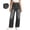 Black wide leg high waist jeans a1, variant on Cagogo Women Wide Leg High Waisted Jeans Distressed Casual Long Pants Flowy Workout Lounge Trousers with Pockets Fashion Beachwear Clothes, Black XL