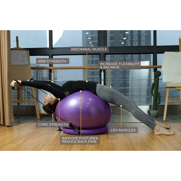 Exercise Ball -Yoga Ball for Workout Pregnancy Stability - Fitness Ball  Chair for Office, Home Gym 