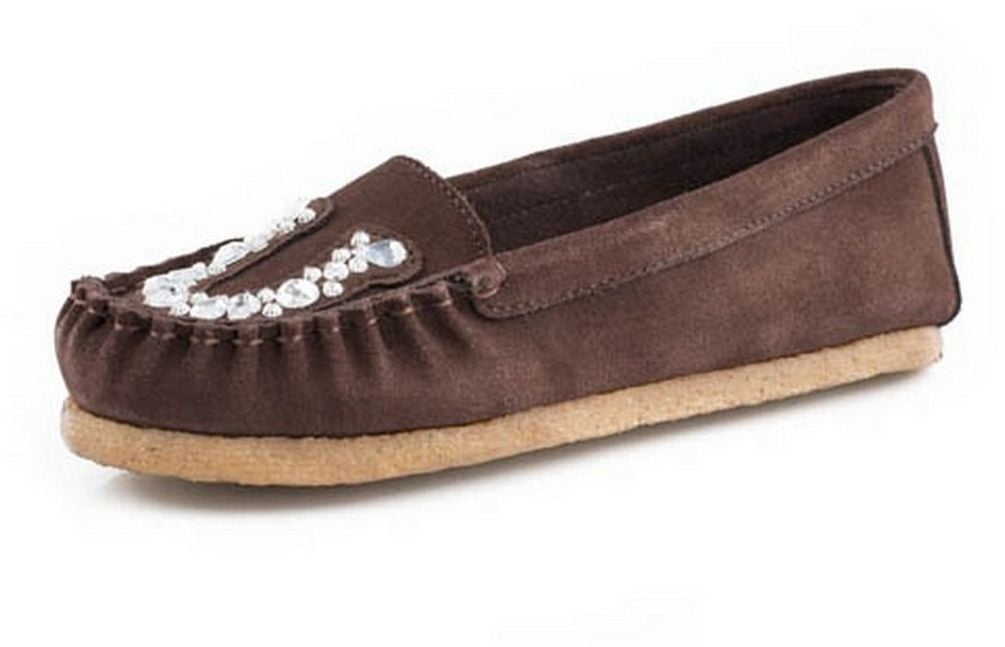 Roper Casual Shoes Womens Suede Moccasin Brown 0902130070568 BR