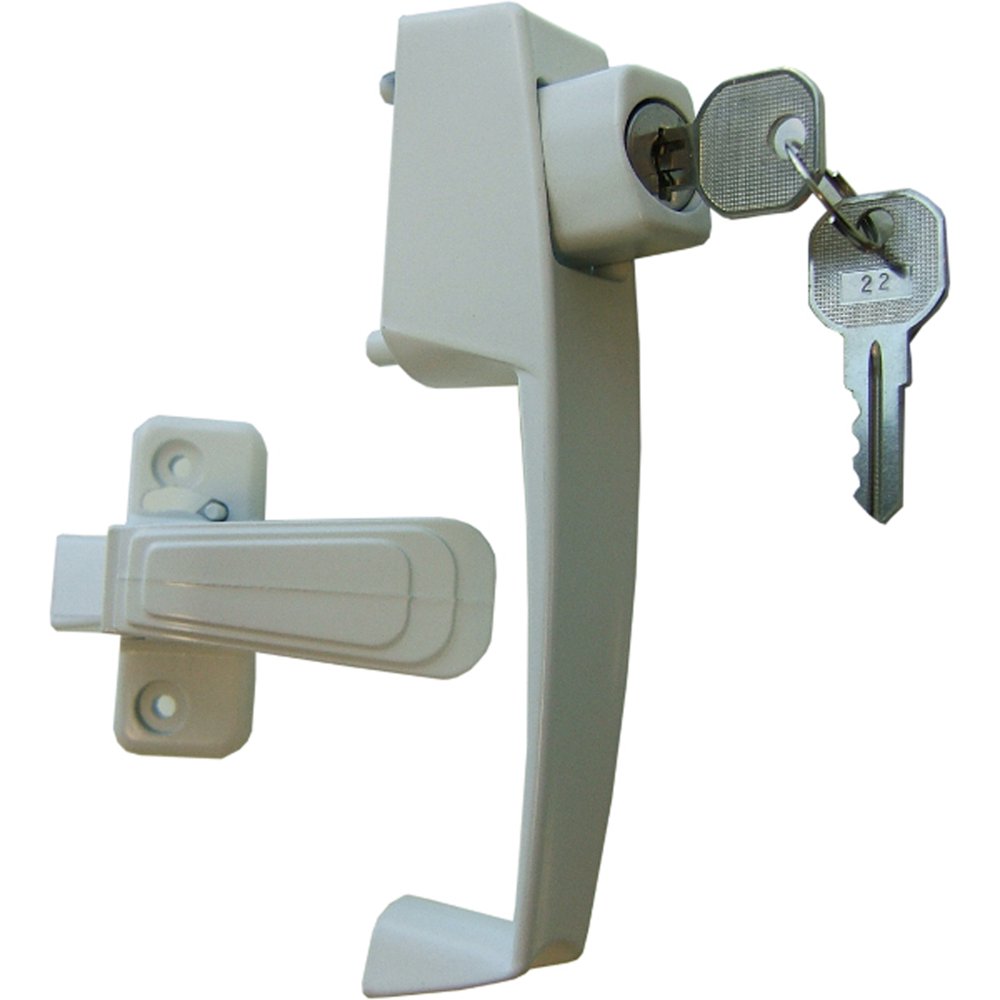 VP Push Button Handle Set with Key lock (White)