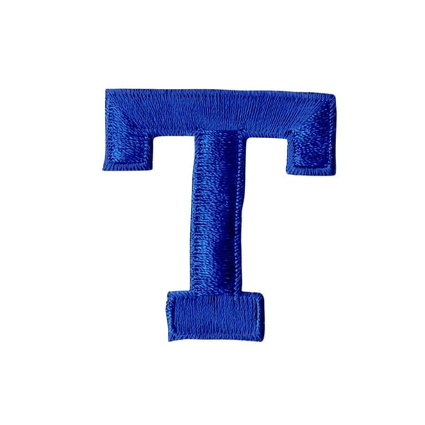 Alphabet Letter T Color Royal Blue 2" Block Style Iron On