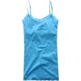 thumbnail image 1 of Aeropostale Womens Solid Classic Lace Cami Tank Top, azul, pequeño, 1 of 1