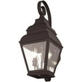 thumbnail image 5 of 8 inch 2 Light Bronze Outdoor Wall Lantern Pendant Lighting Fixture with Clear Water Glass Shade backed with Hand Crafted Solid Brass material for patio, front porch, entryway and more, 5 of 6