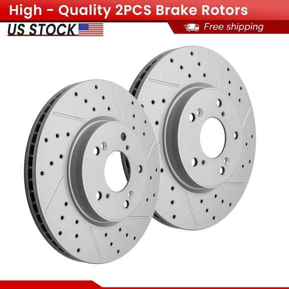 ACB ZONE Front Brake Rotors Set for Honda Accord 2013-2023, Drilled & Slotted Disc Rotors Kit (Left & Right)