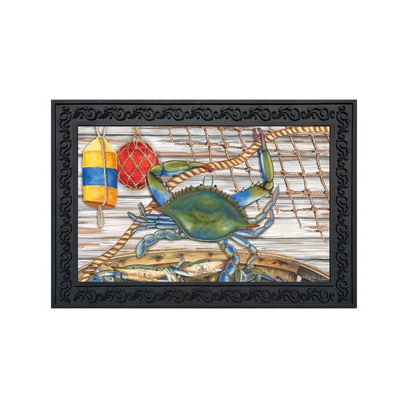 Briarwood Lane Doormat 30x18 Indoor Outdoor Blue Crab Bushel Summer For Summer Doormat