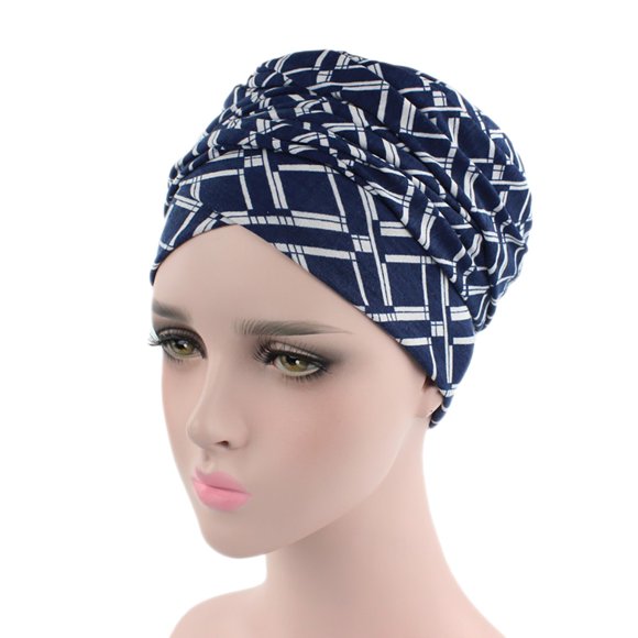 Head Wrap Scarf Women India Muslim Elastic Turban Print Long Tail Hat Scarf Wrap