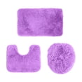 thumbnail image 1 of Bathroom Rug Mat Set, 3-Piece Solid Color Soft Absorbent Shower Floor Mat with U-Shaped Contour and Toilet Seat Cover, Machine Washable Non-Slip Bath Rug, 1 of 6