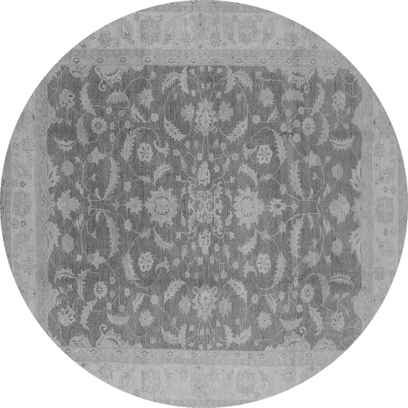 Ahgly Company Indoor Round Oriental Gray Industrial Area Rugs, 7' Round