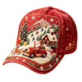 thumbnail image 3 of GrmtClth Reindeer Christmas Baseball Cap Printed Trucker Hat Cute Holiday Costume Accessory Adjustable Red Dad Hat for Adults Festival Daily Wear, 3 of 8