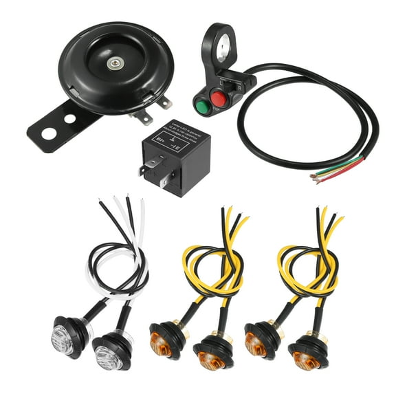 Unique Bargains Universal Turn Signal Street Legal LED Light Kit for Motorcycle UTV Horn Relay Handle Switch