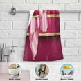thumbnail image 4 of Christmas Pink Bow Hand Towels 2 PCS, Xmas Snowflakes Kitchen Towel Ultra Soft and Highly Absorbent,Decorative Fingertip Face Towel for Bathroom Hotel, 28.3"x14.4", 4 of 5