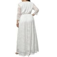 thumbnail image 3 of Fanxing White Wedding Dresses for Bride Plus Size Wedding Guest Dresses for Women Elegant Lace V Neck Maxi Long Dresses White,XXXL, 3 of 5