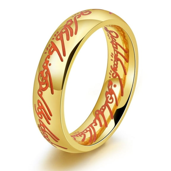 Fashion Night Light Lord Rings 14K Yellow Gold Men Women Personality Trend Ring Charm Jewelry Gift
