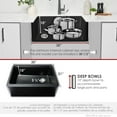 thumbnail image 2 of Stylish Apron From 30" Black Composite Granite Single-Bowl Kitchen Sink with 3 Accessories S-830WN, 2 of 9