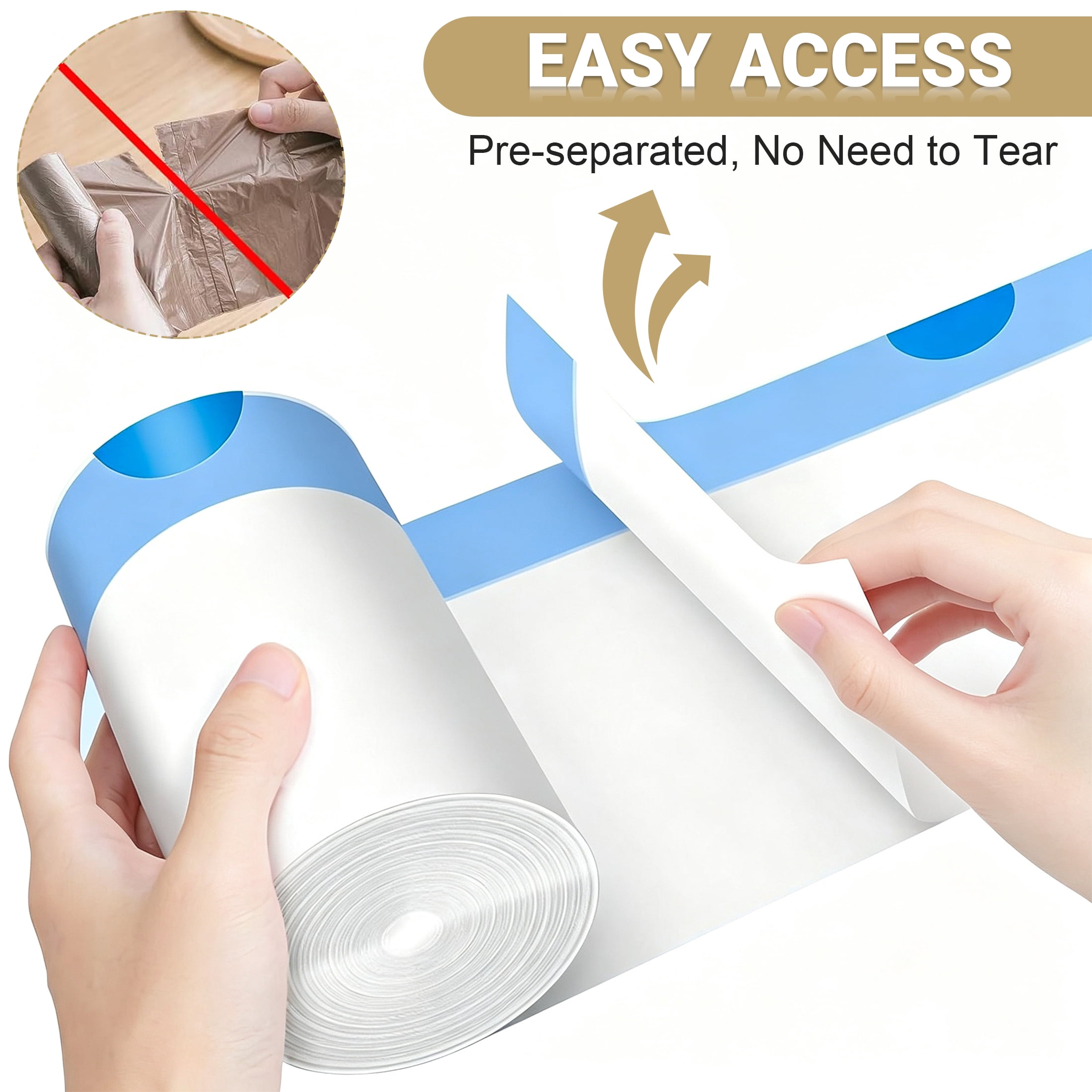 4 Gallon Drawstring Trash Bags, 160 Count Small Plastic Garbage Bags, Leak Proof Thick Disposable Trash Liners for Bathroom Kitchen Office Bedroom