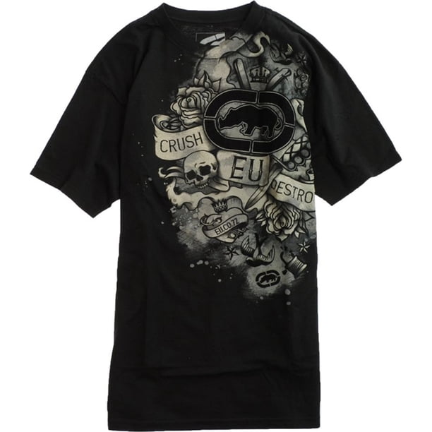 Ecko Unltd. Camiseta gráfica Crush para hombre, negra, mediana