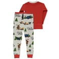 thumbnail image 2 of LazyOne Warm Long-Sleeve PJ Sets for Girls and Boys, Light Grey Happy Camper, Funny Animal Kids' Pajama Sets, 2 of 4