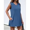 thumbnail image 6 of Women'S 2 Piece Shorts Sets V Neck Long Tank Tops High Waisted Loose Fit Matching Travel Outfits XL, 6 of 8