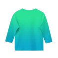 thumbnail image 4 of Jinhomg Girls 3/4 Sleeve Shirt 2025 Trendy Gradient Color Tunic Tops Toddler Kids Lightweight Comfy Crew Neck Tees Casual Spring Summer Blouse Limited Time Deal Green 130, 4 of 6