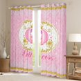 thumbnail image 2 of Castle Fairy Pink Princess Carriage Girl Black Out Curtains,Bling Gold Glitter Curtains Pack of 2 (42x63 Each),Dreamy Lace Trim Bedroom Curtains,Lightweight Room Decor, 2 of 6