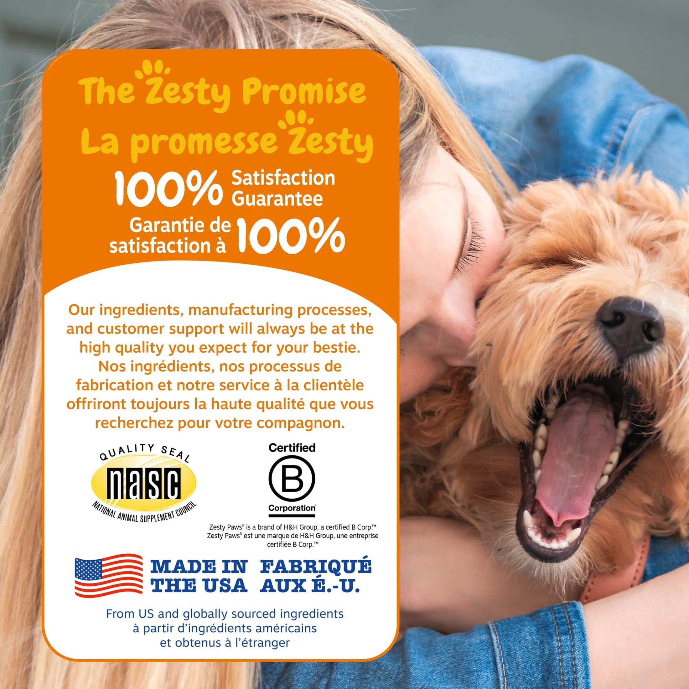 Zesty Paws Senior Advanced Probiotic Bites for Dogs Chicken Flavor, 90 Count