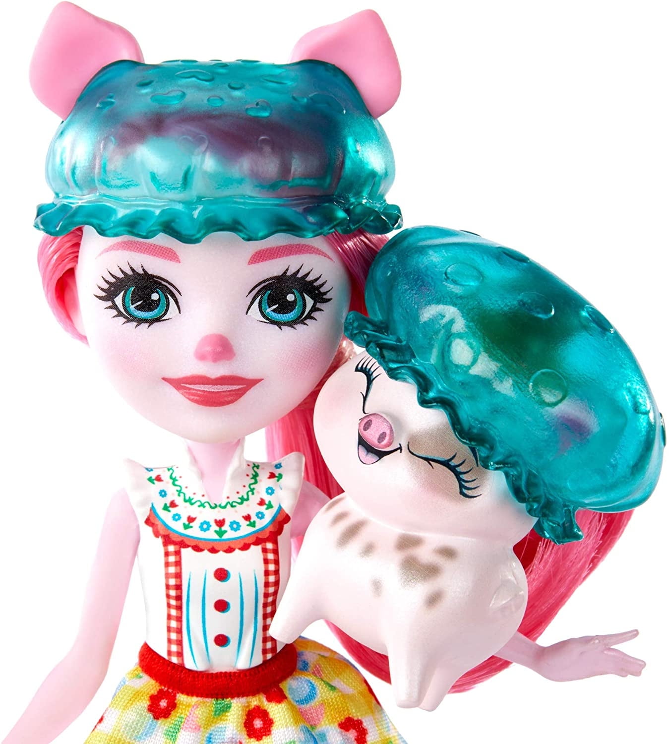 Enchantimals Coffret Heure du Bain, Mini-poupée Petya Truie et Figurines animales Streusel et Nisha, Accessoires Inclus, Jouet pour Enfant, GJX36 Multicolore