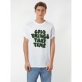 thumbnail image 1 of Men's Casual "Good Things Take Time" Print Crew Neck Short Sleeves T-shirts for Summer, 1 of 6