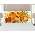 thumbnail image 1 of Western Headboard, Illustration Old Wild West Elements Rope Shoes and Image of Cowboy Print, Upholstered Decorative Metal Bed Headboard with Memory Foam, Full Size, Yellow Orange, by Ambesonne, 1 of 4