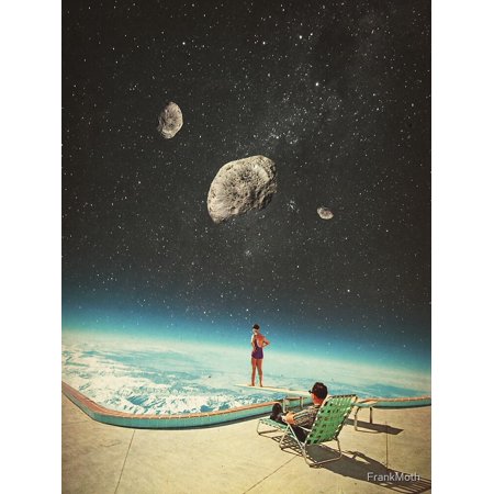 Summer with a Chance of Asteroids Poster Framed-unframed