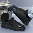 thumbnail image 3 of AUDeals Women's Rhinestone Sneakers, Glitter Lace Up Shoes with Bling Style and Lightweight Comfort for Tennis and Casual Wear (Black, 8.5), 3 of 6