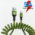 thumbnail image 1 of 5A Spring Extension Micro USB Type-C Fast Charging Data Cable Phone Charger Cord, 1 of 8