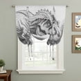 thumbnail image 2 of Dinosaurs Boy Tie Up Curtain Valance for Window, Adjustable Rod Pocket Window Curtains Shades, Gray Funny Cartoon Forest Animals Light Filtering Valance Drapes for Kitchen Living Room Bedroom 42"x63", 2 of 9