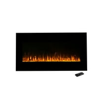 Northwest 36-inch Modern Wall-Mount Electric Fireplace with Remote (Black)